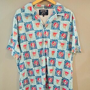 Grateful Dead Blue and Red Patterned Shirt